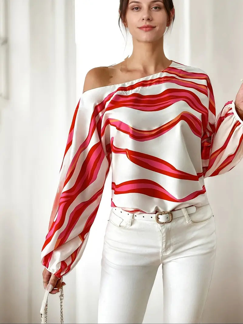 Mode Outlet | Elegancka Bluzka Jednoramienna – Stylowa i Wyrafinowana