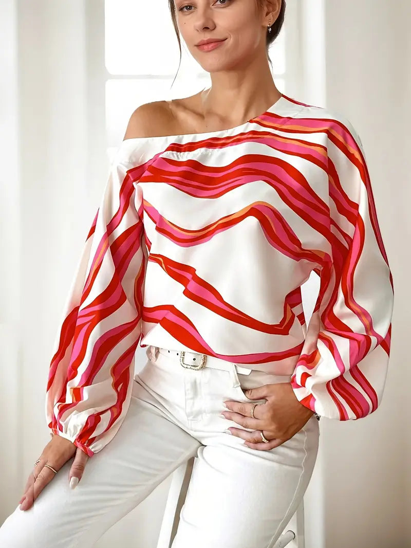 Mode Outlet | Elegancka Bluzka Jednoramienna – Stylowa i Wyrafinowana