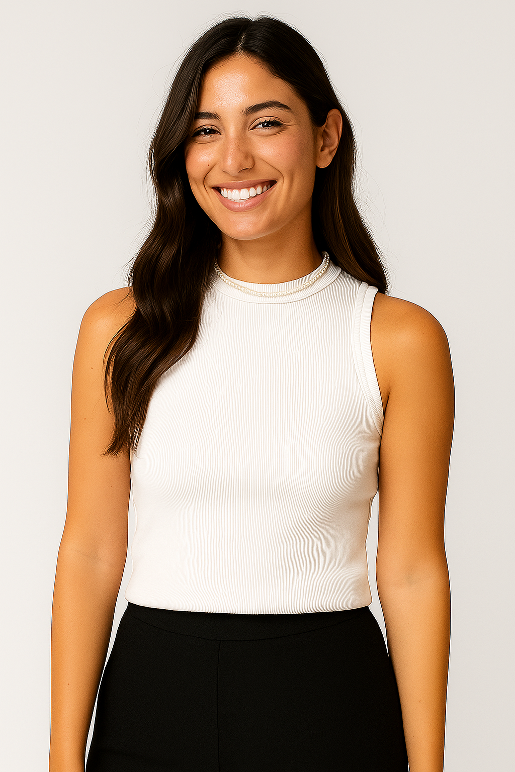 Top Lina bez rękawów z drobną fakturą