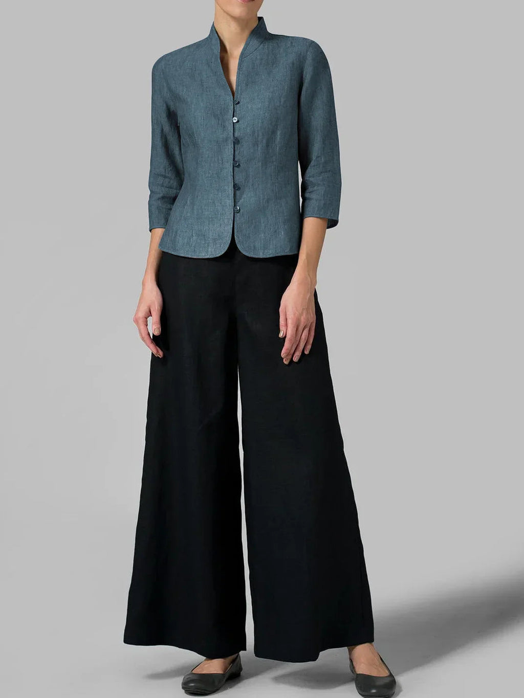 Leona | Stylowa Damska Bluzka z Wysokim Kołnierzem – Elegancka, Przewiewna i Ponadczasowa