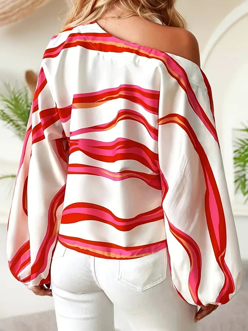 Mode Outlet | Elegancka Bluzka Jednoramienna – Stylowa i Wyrafinowana