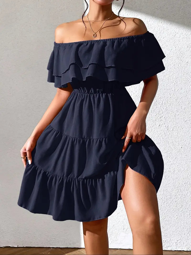 Mode Outlet | Elegancka Sukienka Hiszpanka z Falbankami – Kobieca & Stylowa