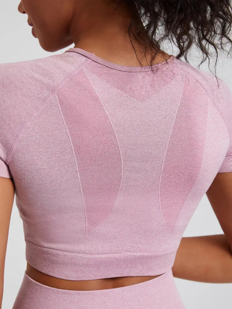 Damski Zestaw Treningowy z Legginsami High-Waist i Krótkim Topem