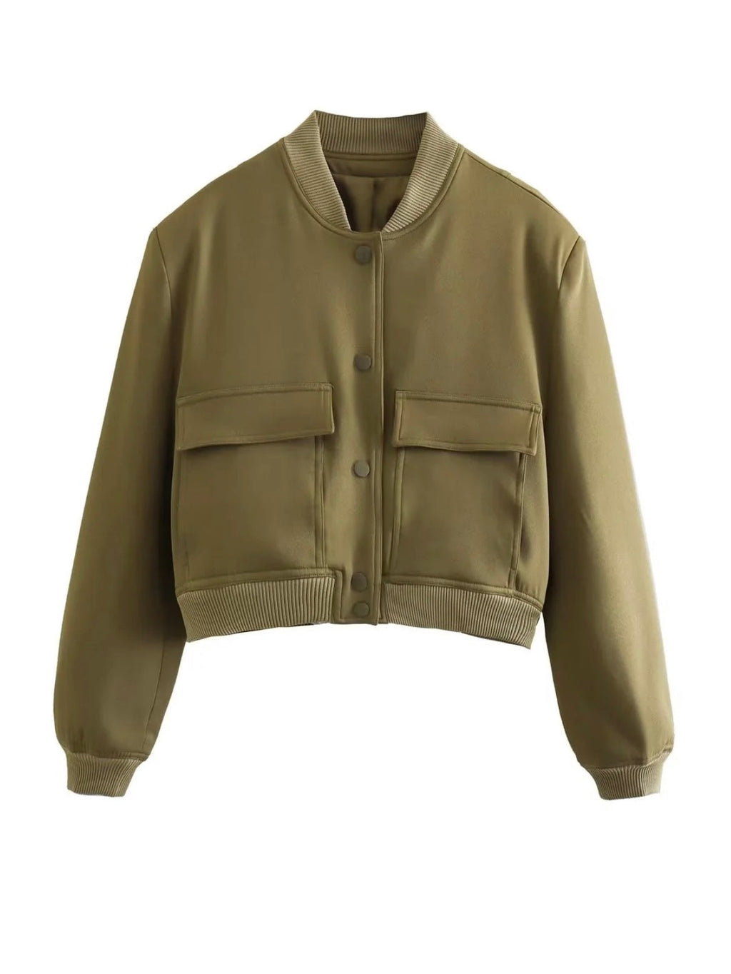 Mila | Modna Krótka Kurtka Bomberka w Kolorze Ecru