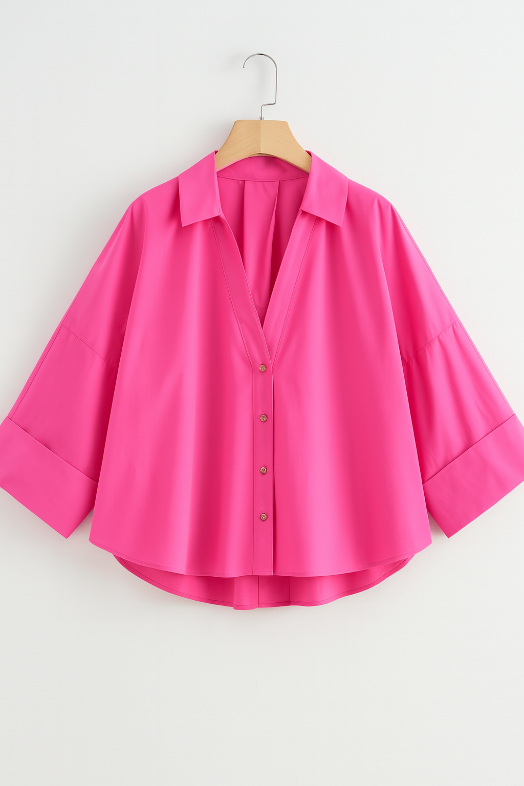 Luźna Bluzka Zapinana na Guziki