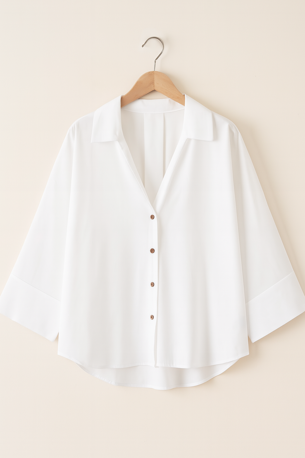 Luźna Bluzka Zapinana na Guziki