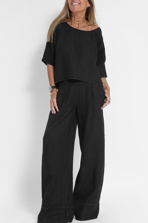 Eloise – Lekki dwuczęściowy garnitur z wysokim stanem