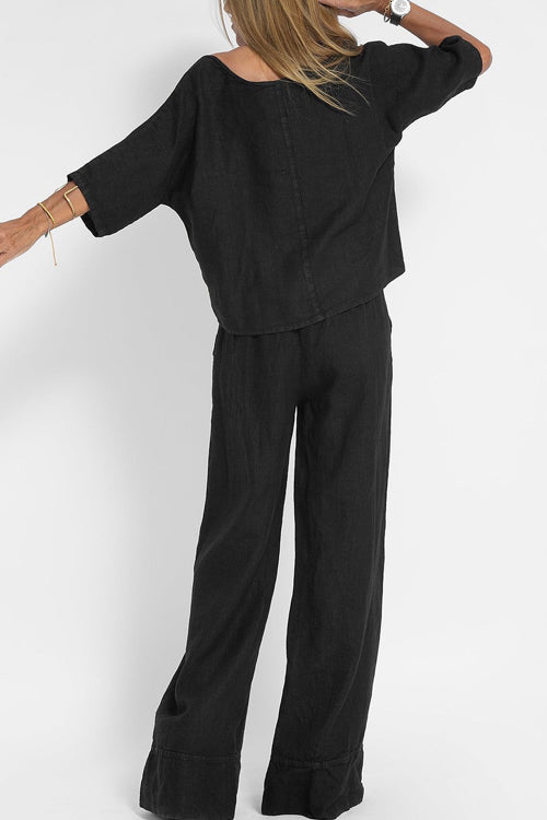 Eloise – Lekki dwuczęściowy garnitur z wysokim stanem