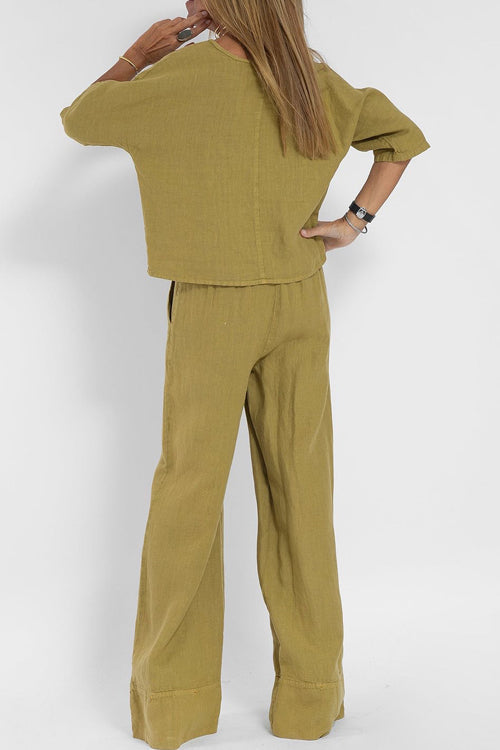 Eloise – Lekki dwuczęściowy garnitur z wysokim stanem