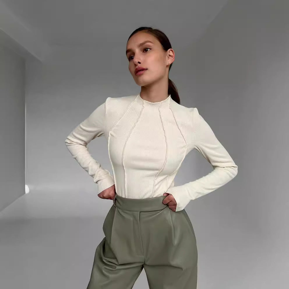 Isabeau | Damska Koszulka Rib z Długim Rękawem