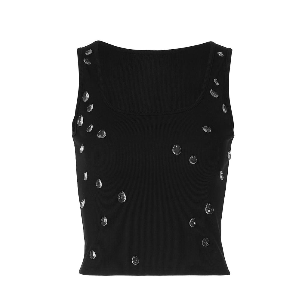 De Mode Outlet | Damski Crop Top z ozdobnym wzorem
