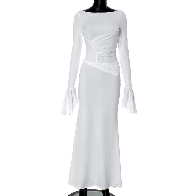 Selin | Elegancka Sukienka Maxi z Płdnicą i Długimi Rękawami