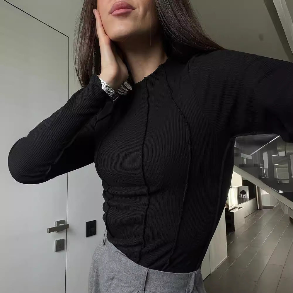 Isabeau | Damska Koszulka Rib z Długim Rękawem