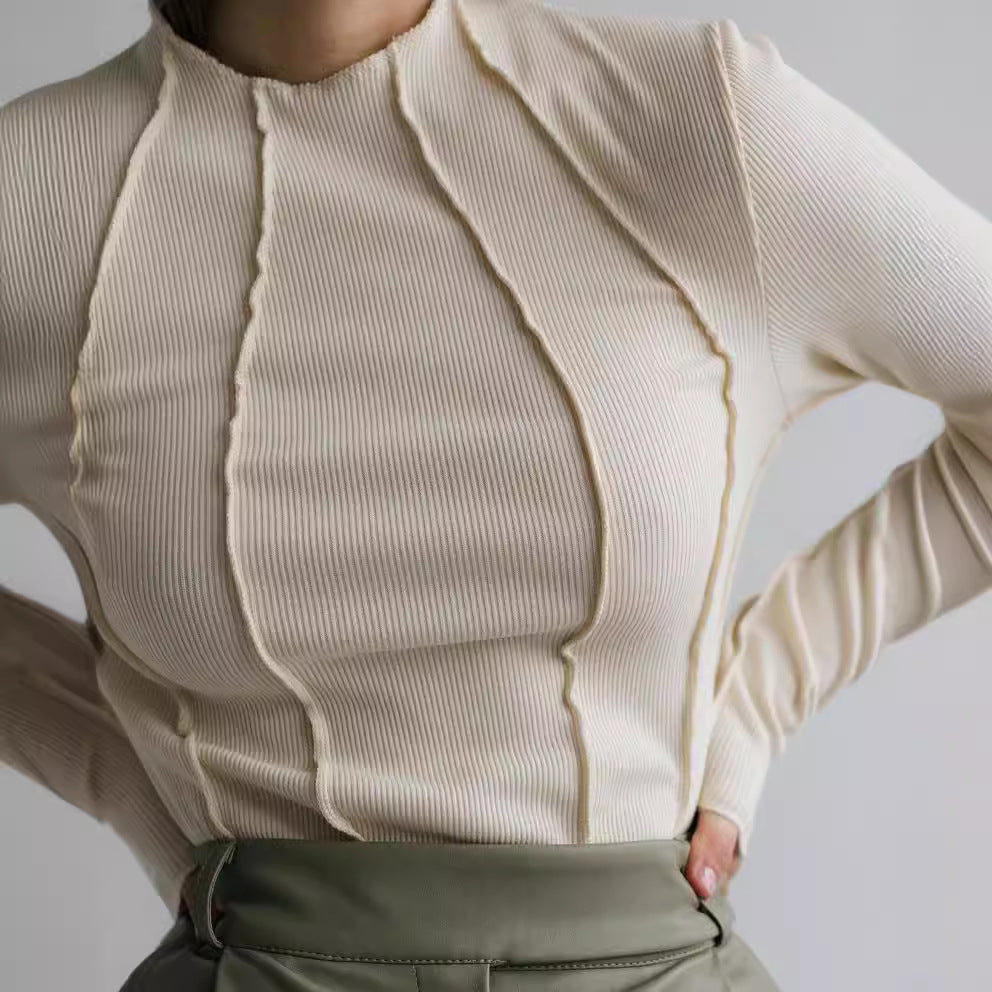 Isabeau | Damska Koszulka Rib z Długim Rękawem