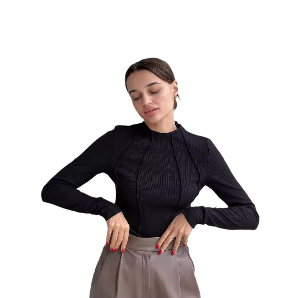 Isabeau | Damska Koszulka Rib z Długim Rękawem