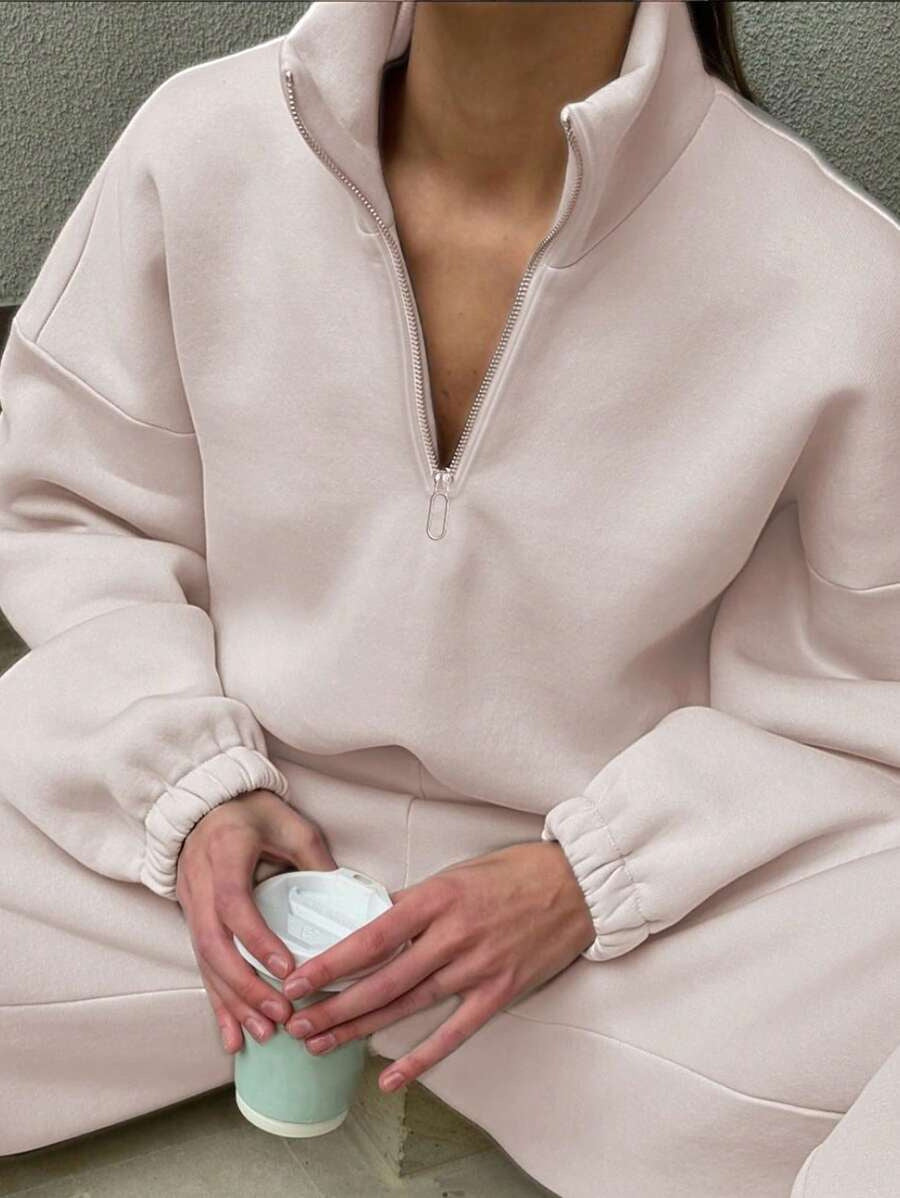 Damski Sweter – Zamek Pół i Nowoczesny Krój – Casualowy Styl