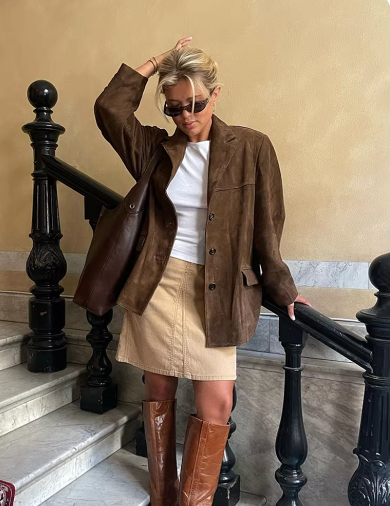 K প্রভাবিত Outlet | NINA Zamszowa Marynarka – Stylowa i Ponadczasowa