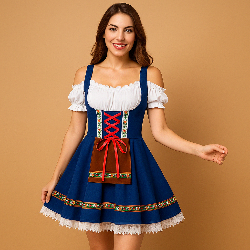Oktoberfest Dirndl Sukienka Damska – Tradycyjny Bawarski Styl z Nowoczesnym Krojem