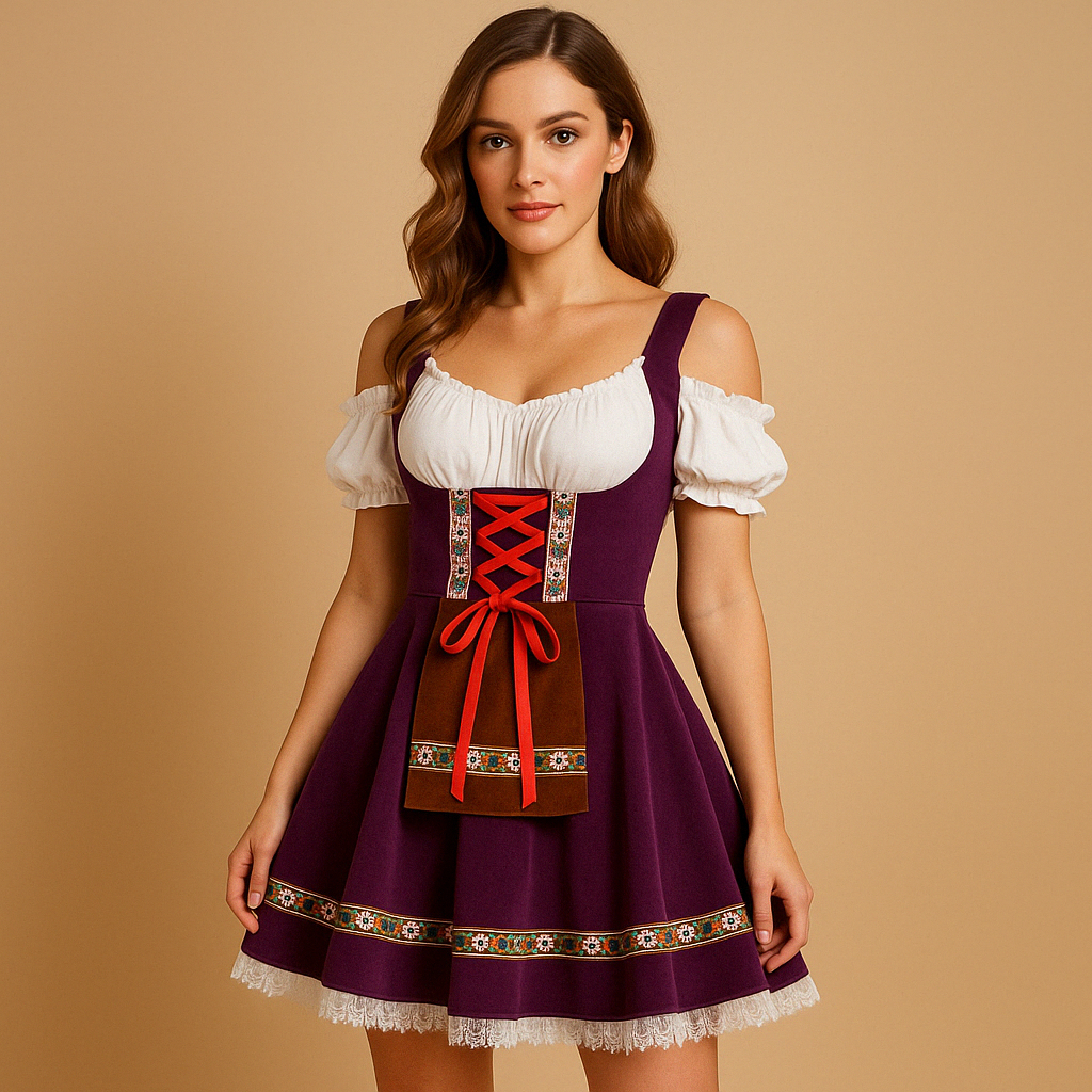Oktoberfest Dirndl Sukienka Damska – Tradycyjny Bawarski Styl z Nowoczesnym Krojem
