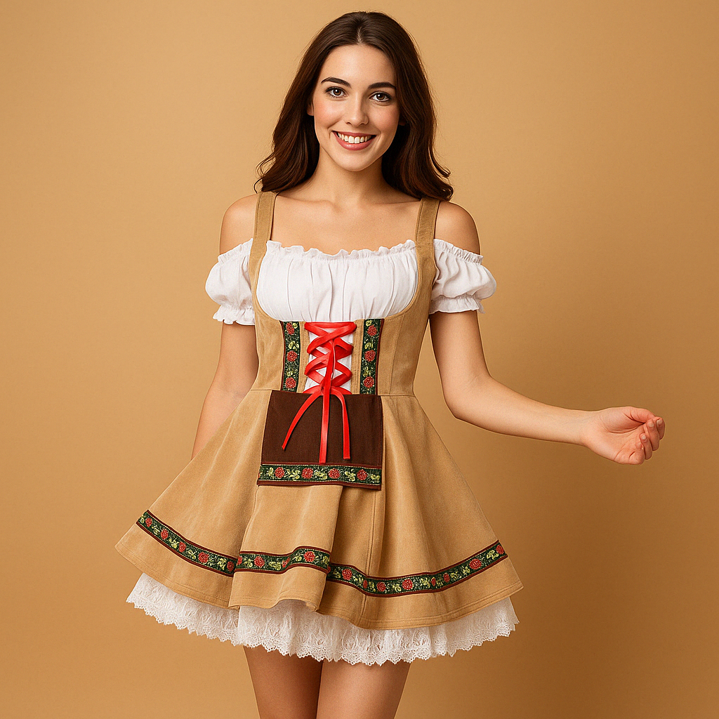 Oktoberfest Dirndl Sukienka Damska – Tradycyjny Bawarski Styl z Nowoczesnym Krojem