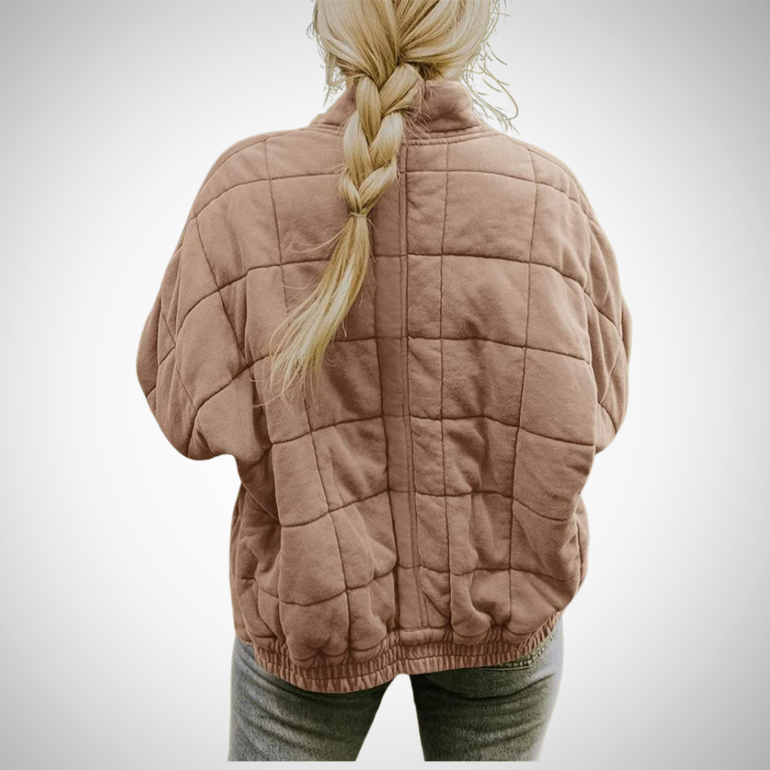 Elegancka damska kurtka z długim kołnierzem