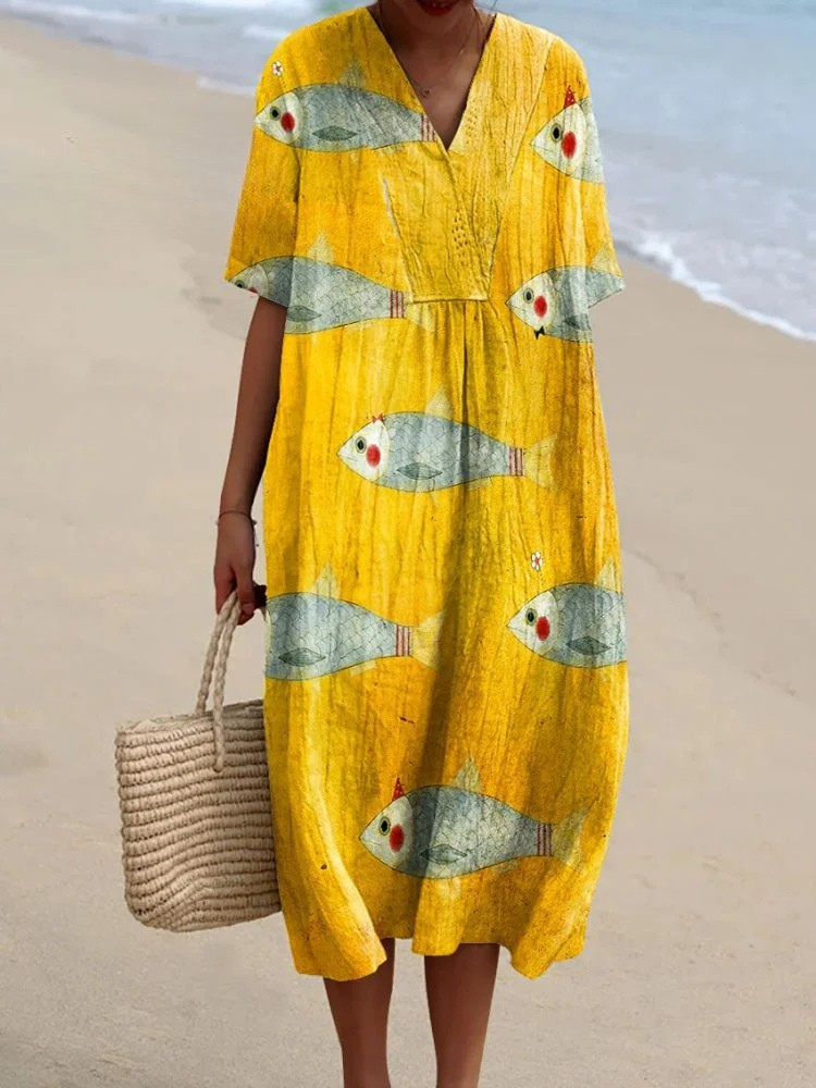 Zwiewna sukienka bawełniana damska o ponadczasowym wyglądzie