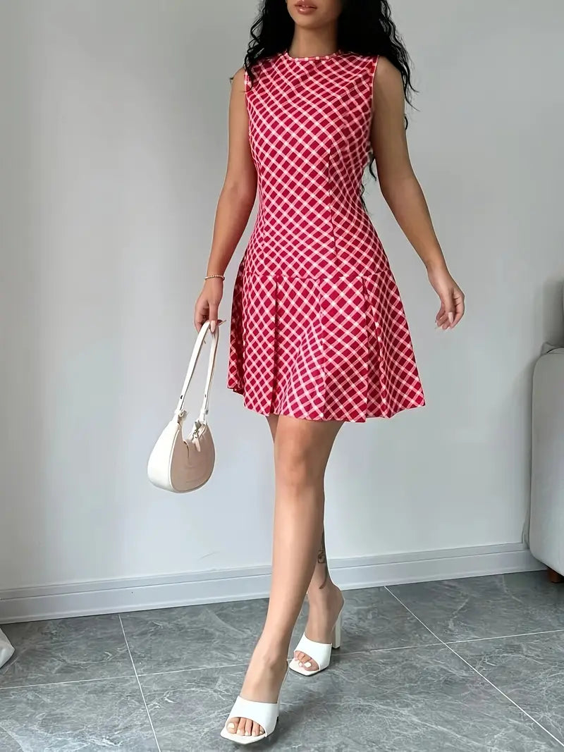 Mode Outlet | Stylowa sukienka bez rękawów z plisami – ponadczasowa elegancja