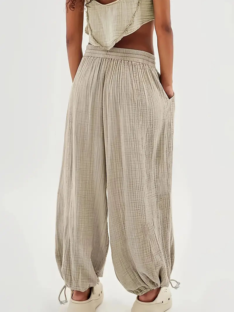 Mode Outlet | Zorynne Luźne Spodnie – Lekkie i Wygodne