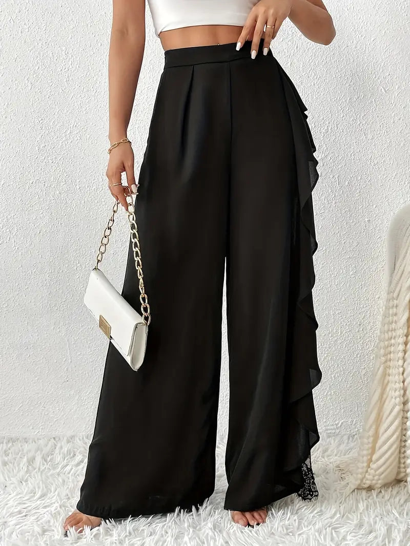 Mode Outlet | Spodnie Velmora z koronką i szerokimi nogawkami – stylowe i eleganckie