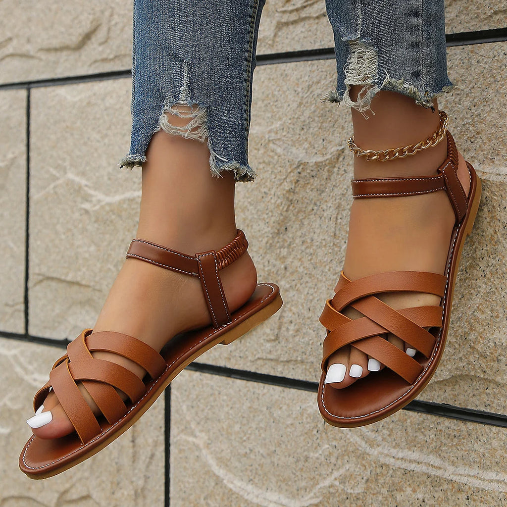 Alina | Sandały damskie z płaską podeszwą – Wygodne, Eleganckie & Letnie