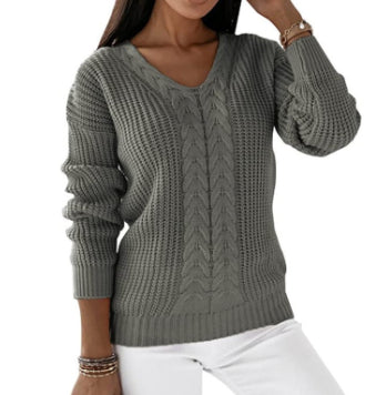 Zaira | Klasyczny Sweter z Dzianiny Kablowej – Ponadczasowy & Wygodny