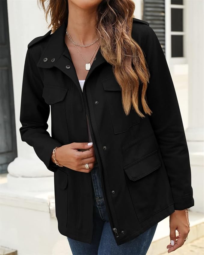 Nowoczesna damska kurtka z zamkiem i dopasowanym krojem