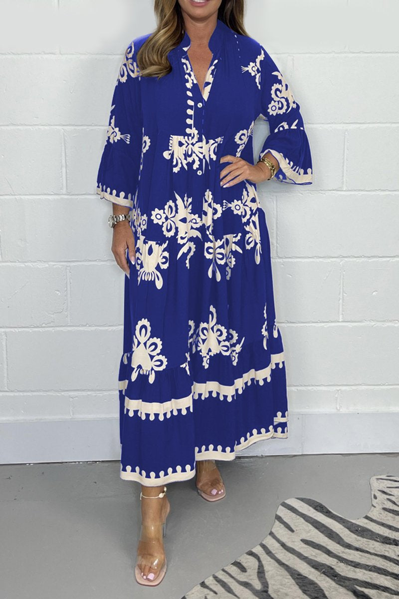 Luna | Bohemian Sukienka Damska | Casualny Styl z Subtelnym Wzorem