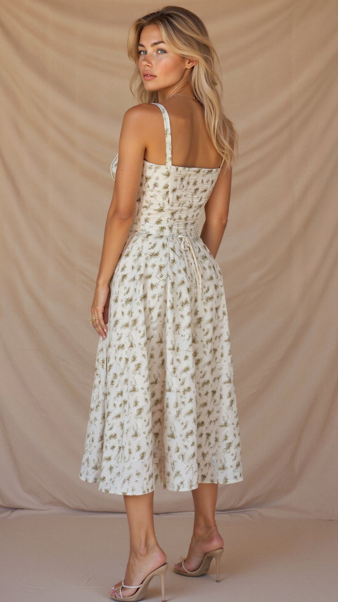 Elodie Midikleid met Corsetdetails