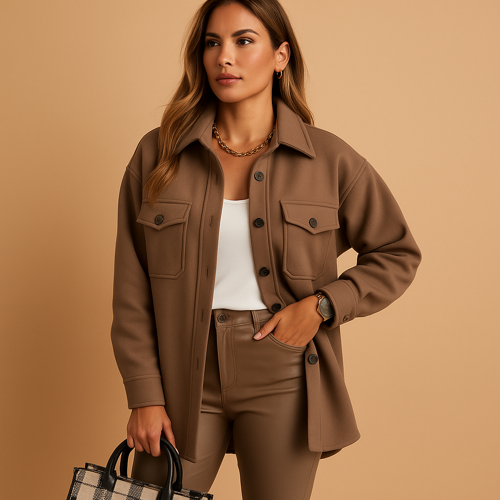 Wodoodporna damska kurtka - wiatroszczelna kurtka z kołnierzem i guzikami